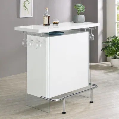 Coaster Co. Of America Acosta Rectangular Bar Unit With Footrest And Glass Side Panels