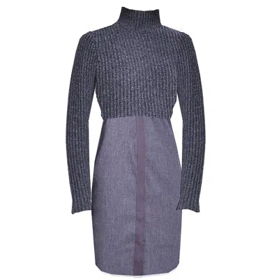 Elie Tahari Raleigh Sweater Dress Charcoal In Blue