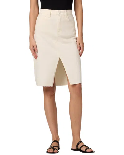 Joe's Jeans High-rise Front Slit Midi Skirt In Beige