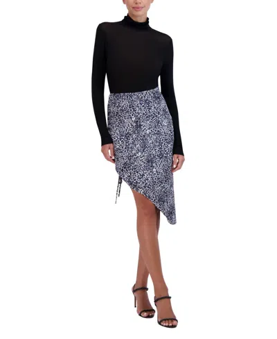 Bcbgmaxazria Drawstring High-low Skirt In Grey