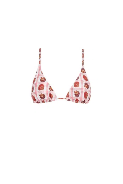 Carolina K Gabriela Bikini Top In Coral Shells In Pink