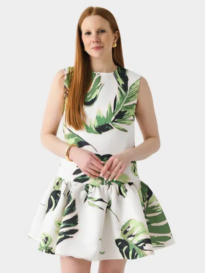 Leo Lin Petra Mini Dress In Botanica Print In White