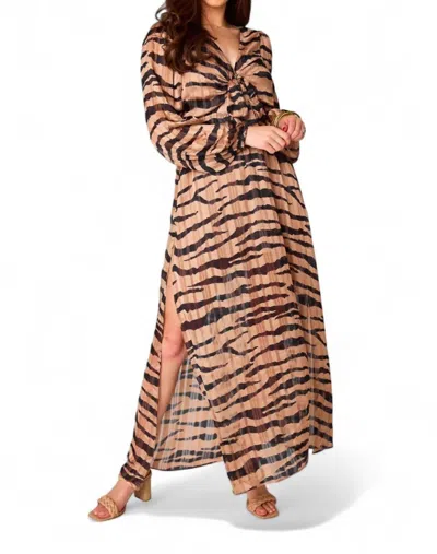 BUDDYLOVE DESIRAE LONG SLEEVE MAXI DRESS IN STAMPEDE 