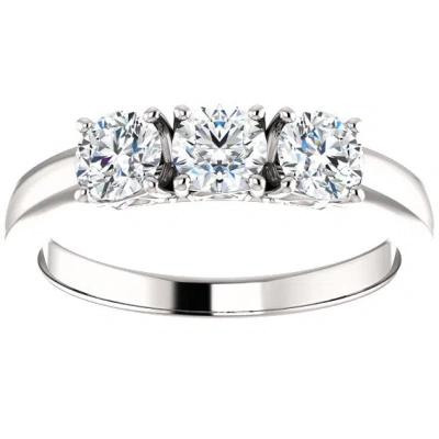 Pompeii3 5/8ct 3-stone Diamond Engagement Ring 14k White, Yellow, Or Rose Gold In Silver
