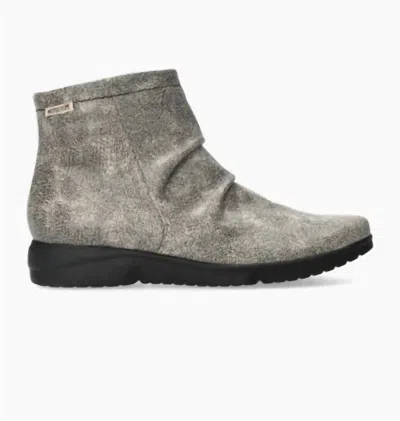 Mephisto Rezia Women's Ruched Ankle Boots In Fog Mikado In Grey