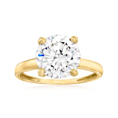 Ross-simons Cz Solitaire Ring In 14kt Yellow Gold In White