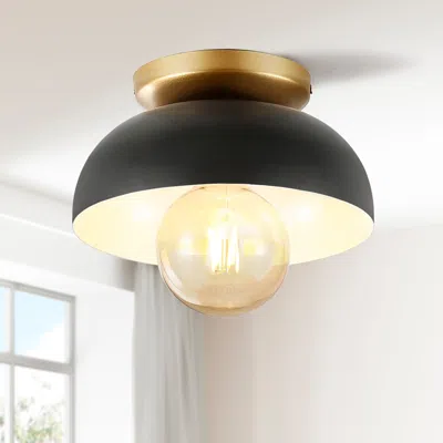 Jonathan Y Paulina 8.5" 1-light Classic Industrial Iron Led Flush Mount