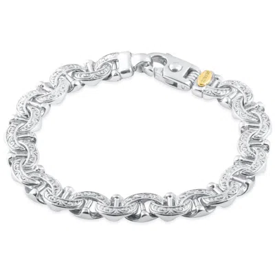 Pompeii3 Men's Designed Link 14k Gold (62gram) Or Platinum (100gram) 10.5mm Bracelet 8.25 In Silver