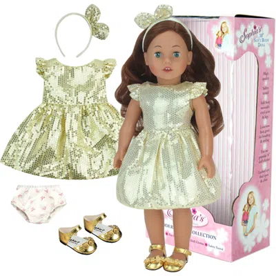Teamson Sophia's 18'' Soft Bodied Auburn Doll "carly" With Blue Eyes