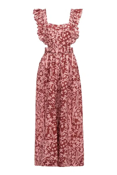 Carolina K Karen Jumpsuit In Rose Tan In Pink