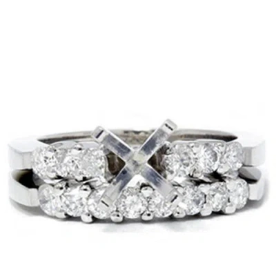 Pompeii3 3/4ct Diamond Engagement Matching Ring Setting Semi Mount In Silver