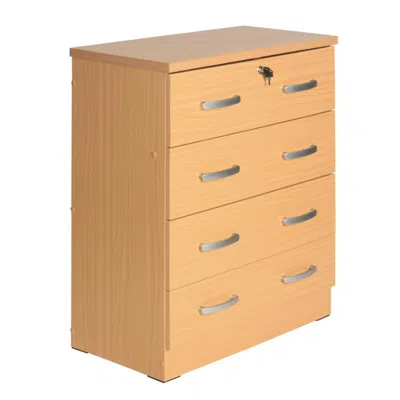 Better Home Products Cindy 4 Drawer Chest Wooden Dresser With Lock Beech (maple)