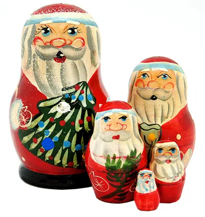 G. Debrekht Designocracy 5 Piece Santa Nested Doll