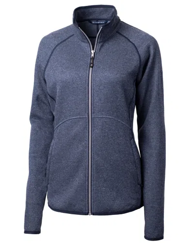 Cutter & Buck Mainsail Sweater-knit Womens Full Zip Jacket In Blue
