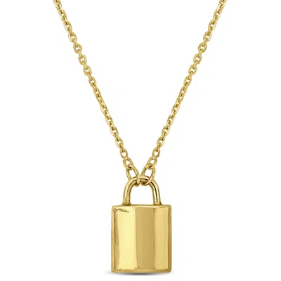 Mimi & Max Padlock Necklace With Chain In 14k Yellow Gold - 17 In In Gold