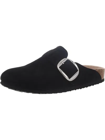 Madden Girl Prim Womens Faux Suede Closed Toe Mule Sandals In Black