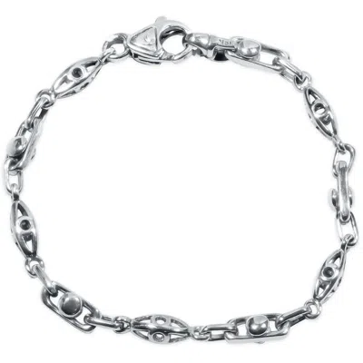 Pompeii3 Men's Link 14k Gold (22gram) Or Platinum (36gram) 5.5mm Bracelet 9" In Silver