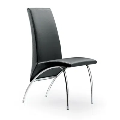 Creative Images Chair,black Pu Chrome Leg, Set Of 2