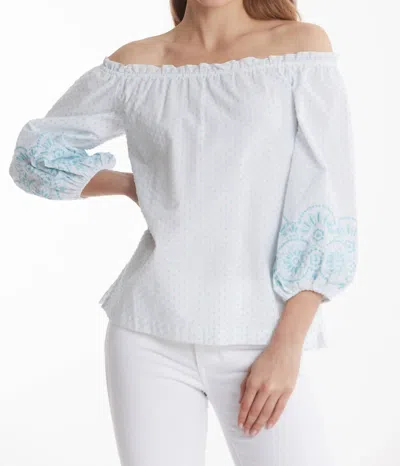 Tyler Boe Susie Swiss Dot Top In Multi In Grey