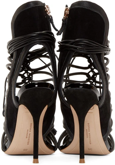 Shop Sophia Webster Black Leather Lacey Heels