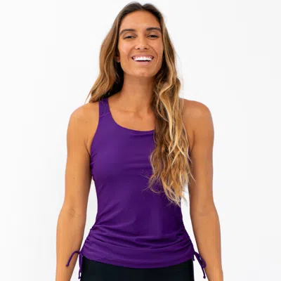 Calypsa Women's Maya Tankini Swim Top With Built-in Bra In Purple