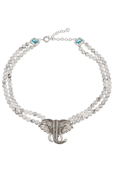 Eye Candy La The Luxe Collection Anya Elephant Necklace In Silver