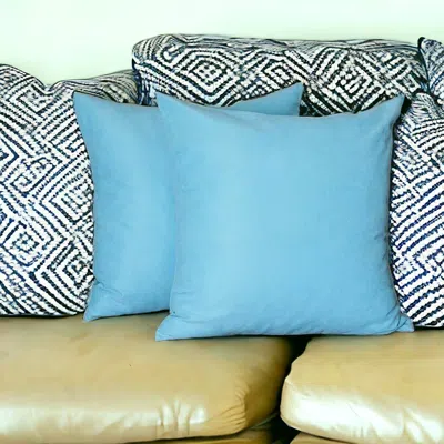 Homezia Set Of Two 26" X 26" Sky Blue Polyester Zippered Pillow Cover