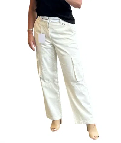 Pistola Addie High Rise Relaxed Cargo Trouser In Eggshell In White