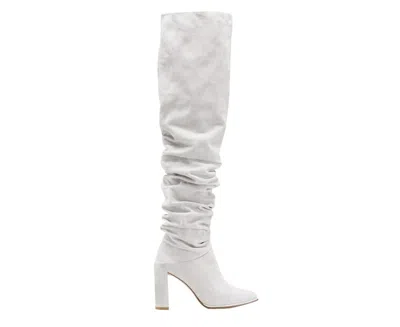 Stuart Weitzman Womens Light Gray Histyle Perla Suede Over-the-knee Boot In White