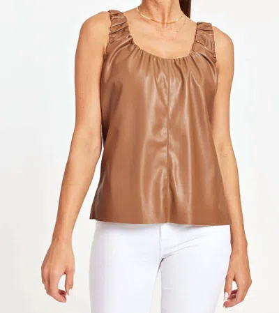 Dolce Cabo Living In Leather Tank Top In Camel In Beige