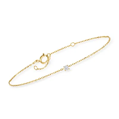 Rs Pure Ross-simons Diamond-accented Station Bracelet In 14kt Yellow Gold In Multi