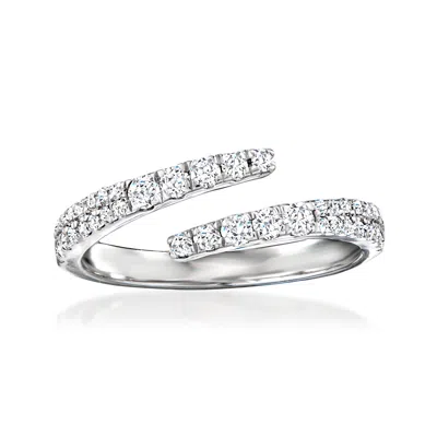 Ross-simons Diamond Bypass Ring In Sterling Silver In Silver