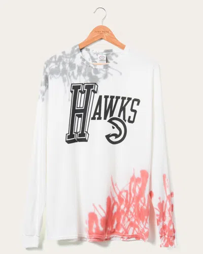 Junk Food Clothing Nba Atlanta Hawks Tie Dye Flea Market Long Sleeve Tee In White