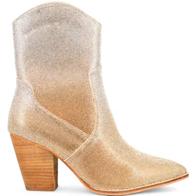 Corkys Footwear Women's Selfie Rhinestone Bootie In Gold Ombre In Beige