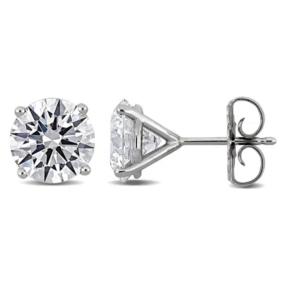 Created Forever 4ct Tw Lab-grown Diamond Stud Earrings In 14k White Gold (igi Certified) In Silver