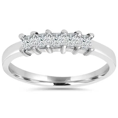 Pompeii3 1/2ct Princess Cut Diamond 14k White Gold Wedding Ring In Silver