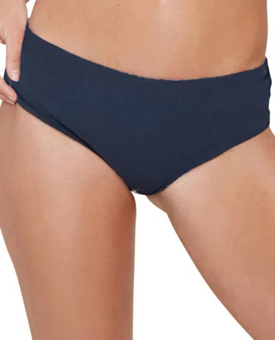 Stone Fox Swim Mid Rise Moderate Bikini Bottom In Sfs Storm In Blue