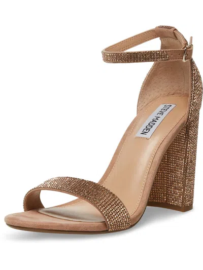 Steve Madden Carrson Womens Embellished Ankle Strap Evening Sandals In Brown
