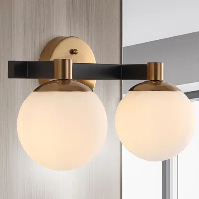 Jonathan Y Modernist Globe 15.25" 2-light Metal/frosted Glass Modern Contemporary Led Vanity