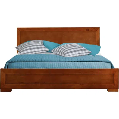 Homezia Cherry Wood Full Platform Bed