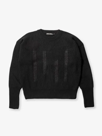 Holden W Wool Icon Sweater - Black In Grey