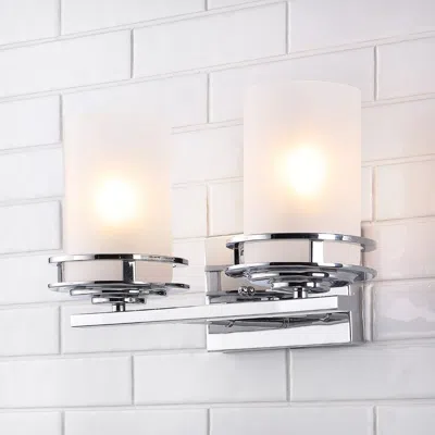 Jonathan Y Fairfax 14.25" 2-light Metal/frosted Glass Contemporary Glam Led Vanity Light