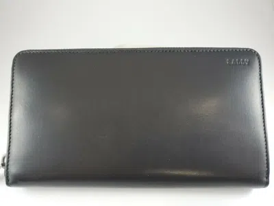 Bally Tallen Men's 6218189 Black Leather Zippered Long Wallet In Grey