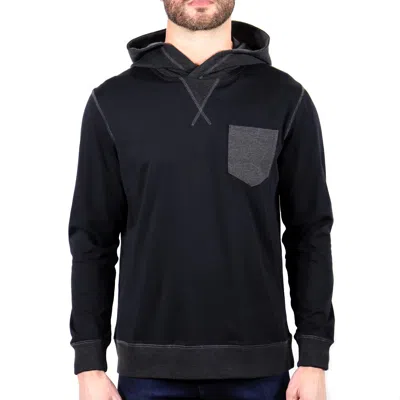 Luchiano Visconti Black & Charcoal Grey Hoodie In Black