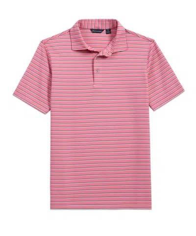 Scott Barber Shaded Stripe Technical Jersey Polo In Pink