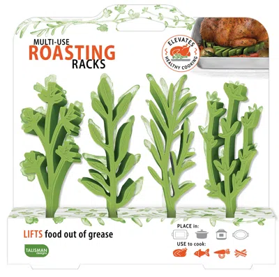 Talisman Designs Silicone Multi-use Oven And Pressure Cooker Roasting Racks, Set Of 4, Green In Green