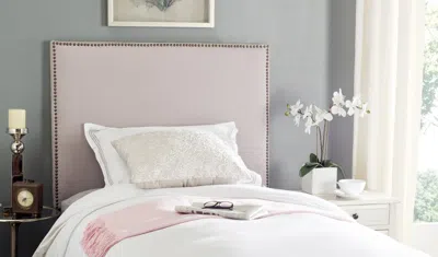 Safavieh Sydney Taupe Headboard Brass Nail Head