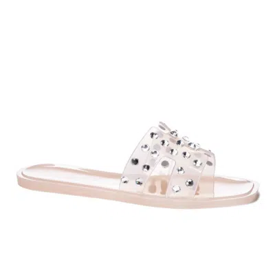 Chinese Laundry Transparent Slide Sandal In White
