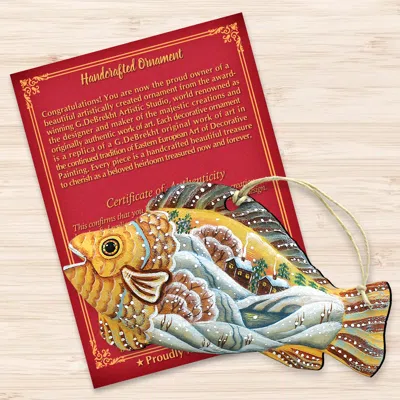 Designocracy Native Fish Wood Christmas Ornaments Set Of 2 G. Debrekht Coastal