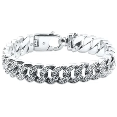 Pompeii3 Men's Designed 14k Gold (115gram) Or Platinum (186gram) 14.5mm Bracelet 8.75" In Silver